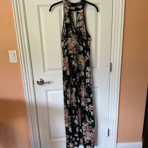 Maxi floral halter dress